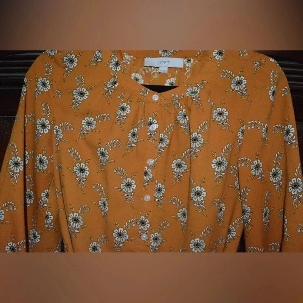 Loft dress XS Long Sleeve Mustard Tie